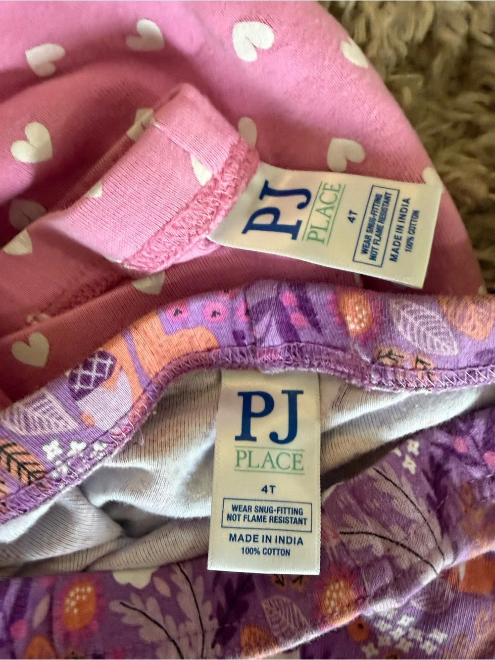 Kids Purple and Pink Mixed-Print Pajama Set - Soft Sleepwear bundle